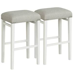 Chaise de comptoir rembourrée en bois massif, style bistro moderne et minimaliste, pour restaurant, maison, ou bar. - Product Image 3