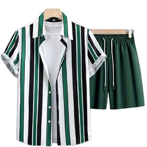 Ensemble de shorts d'été 2 pièces pour hommes à la mode High Street tenue de gymnastique à séchage rapide respirante T-shirt à manches courtes Joggers - Product Image 1