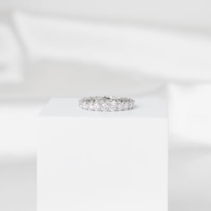 Round Cut EF VVS2 Diamond Eternity Band 2 Carat 14K White Gold Wedding <b>Ring</b> Elegant Minimal Stackable Diamond Band Style - Product Image 1