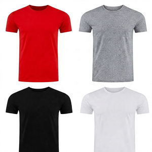 เสื้อยืดคอกลมแขนสั้นทรงปกติสำหรับผู้ชาย สีพื้น น้ำเงินกรมท่า เทา ดำ ขาว สไตล์ลำลอง - Product Image 3