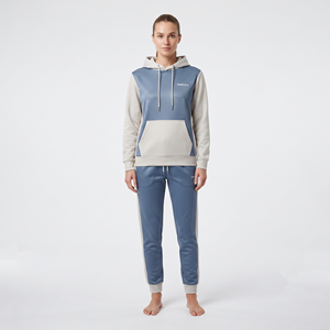 Conjunto Deportivo Casual para Mujer, Sudadera con Capucha de Dos Tonos y Corte Regular, Pantalones Deportivos de Poliéster de Manga Larga con Bolsillos - Product Image 3