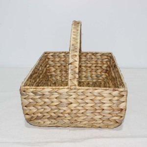 <b>Square</b> Water Hyacinth Eco-Friendly Storage <b>Basket</b> with Handle Rustic Multi-Purpose Picnic Use Organization <b>Basket</b> - Product Image 2