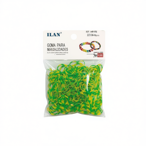 Elastici in gomma per artigianato giallo verde 300 pezzi - Product Image 1