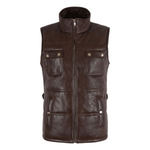 Ladies Genuine Napa Leather Quilted Gilet Vest Sleeveless <b>Padded</b> Waistcoat Women's Real Leather Vest Wholesale Manufacturer - Product Image 5