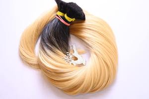 Extensiones de cabello con nano anillos, lisas, rubio ceniza con reflejos. # Mezcla 8/60/613) Color marrón de calidad premium al por mayor - Product Image 4