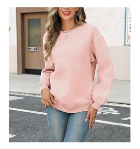 Sweat-shirt en coton pour femme, col rond, manches longues, coupe décontractée, confortable, couleur unie, prix de gros, fabriqué au Bangladesh - Product Image 2