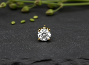 Pendientes de Oro de 14k con Diamante Solitario VVS1 Cultivado en Laboratorio, Diseño Clásico de 4 Puntas, Fabricante de Joyería, Venta al por Mayor, Par de Novia, OEM - Product Image 4