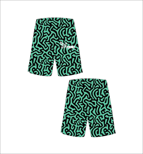 Pantalones Cortos de Baloncesto con Diseño Abstracto Orgánico en Negro y Verde Azulado, Transpirables, de Malla, para Entrenamiento Deportivo, Ropa Deportiva de Verano - Product Image 1