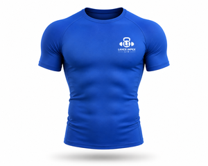 <b>Men</b> Blue <b>Compression</b> Gym T <b>Shirt</b> Quick Dry Fitness Workout Tee Moisture Wicking Athletic Training Running Sportswear Custom Logo - Product Image 2