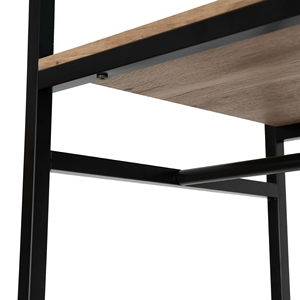 Porte-vêtements autoportant en métal Richfull à 2 tringles avec 4 étagères en bois, design durable et flexible, style américain - Product Image 2