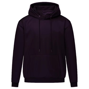 High Quality Men's Distress Jersey Hoodie Unlined <b>Velour</b> Puff Technique Solid Terry Street Pullover Heated 100% Cotton - Product Image 5