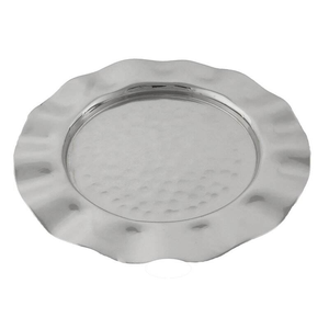 4 Platos de Presentación de Acero Inoxidable, Platos de Lujo para Cena Real, Bandejas Redondas de Acero Inoxidable para Servir, Hechos en India - Product Image 1
