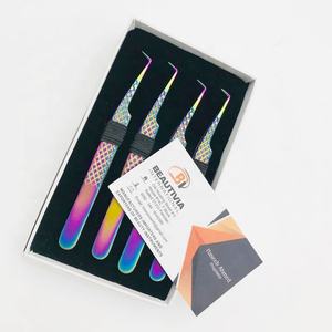 Pinzas Profesionales para Extensión de Pestañas de 7mm con Punta, Alta Calidad, Ángulo de 90 Grados, Acero Inoxidable, Agarre Fuerte, Arcoíris - Product Image 6