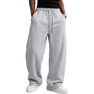 <b>Men's</b> Cotton Fleece Baggy Jogger Pants Wide Leg <b>Loose</b> Sweatpants Drawstring Waist Relaxed Casual <b>Trousers</b> with Pockets - Product Image 1