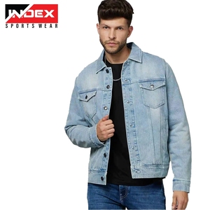 Veste en jean en gros pour homme, finition lisse, respirante, broderie, bleu, formelle, printemps, automne, été, mode - Product Image 6