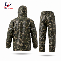 Ensemble de survêtement imperméable unisexe camouflage avec capuche réfléchissante et pantalon, idéal pour la pêche, la randonnée et le travail en extérieur (OEM/ODM)