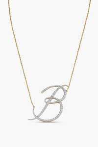 Initial Letter Round Diamond <b>Pendant</b> Necklaces Custom Alphabet Cable Chain Charms Everyday Wear Jewelry 10k 14k 18k <b>Solid</b> <b>Gold</b> - Product Image 3
