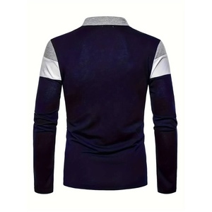 Camiseta de Hombre de Manga Corta a Rayas, Tejida, con Bloques de Color, Corte Regular, Informal, 100% Algodón, Transpirable, Diseño Holgado - Product Image 2