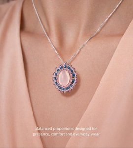 Colgante de Piedras Multicolores y Cuarzo Rosa en Plata de Ley 92.5 KLSP-50150 - Product Image 6