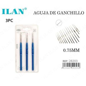 Uncinetto Ilan 0.75mm con Manico Blu, Strumento per Lavoro a Maglia - Product Image 3