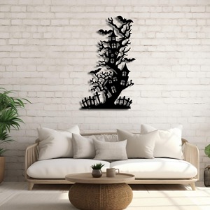 Haunted Tree House Wall Art Metal Design Wall Decor Perfect For Cafes Restaurants And Shops Halloween Theme Styling From India - Product Image 4