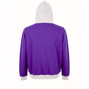 Sweat à capuche d'hiver respirant bicolore pour homme, coupe ample, avec capuche et poignets contrastants, en molleton de coton de haute qualité, couleur unie, avec poche - Product Image 2