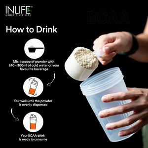 INLIFE Suplemento de BCAA en Polvo, Glutamina, Citrulina Malato, Vitamina B6, Electrolitos, Suplemento Deportivo 450g, para Huesos y Articulaciones de Adultos - Product Image 3