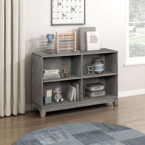 Libreria in Legno con 4 Ripiani, Finitura Grigia, 1 Pezzo, Mobili per Librerie e Scaffali - Product Image 3