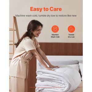 Piumino Alternativo al Piumino d'Oca King Size 102 x 90 Pollici, Trapuntato per Tutte le Stagioni con 4 Linguette, Morbido Inserto Piumino Machi - Product Image 6