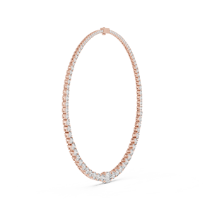 Collier en or rose plaqué avec diamants de laboratoire, chaîne à maillons et pendentif pour mariage, fête ou cadeau - Product Image 4