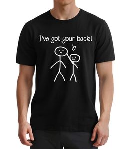 เสื้อยืดผ้าฝ้ายผู้ชาย เสื้อเจอร์ซีย์ลำลองสำหรับฤดูร้อน สตรีทแวร์ คอกลม นุ่มพิเศษ แขนสั้น ลายกราฟิกสติกเกอร์ "I've Got Your Back" - Product Image 2
