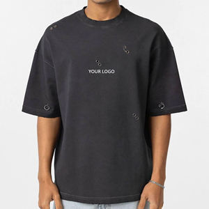 เสื้อยืด OEM Heavyweight แบบซักล้างแล้ว เสื้อยืดสั่งทำพิเศษสำหรับผู้ชาย สตรีทแวร์ สั่งซื้อจำนวนมาก สหรัฐอเมริกา - Product Image 1
