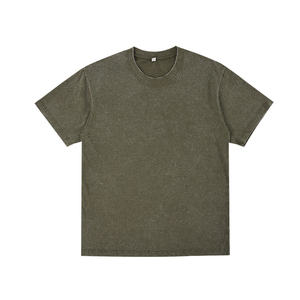 Camiseta Oversize de Algodón 100% Lavado al Ácido al por Mayor, 240GSM, de Alto Gramaje para Hombre, con Logotipo Personalizado, Camiseta Vintage Lisa - Product Image 1