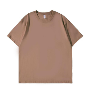 เสื้อยืดคอกลมแขนสั้นทรงโอเวอร์ไซส์สำหรับผู้ชาย ผ้าคอตตอนเจอร์ซีย์สีพื้นเรียบ สวมใส่สบาย ทรงปกติ - Product Image 3