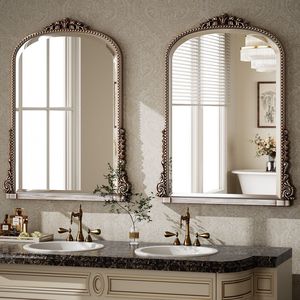 Specchio da Bagno Vintage Arcuato 32"x24" Specchio Decorativo da Parete - Product Image 4