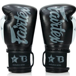 ถุงมือชกมวยไทย Fairtex แบบสั่งทำพิเศษ ยอดขายดีที่สุด ผลิตจากหนังแท้ สำหรับกีฬาคิกบ็อกซิ่ง MMA พร้อมสายรัดแบบ Hook & Loop - Product Image 2