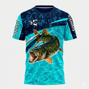 Chemise de sport à manches longues avec impression numérique UPF 50 de haute qualité, logo sur le devant, respirante, chemise de pêche pour hommes, vente en gros - Product Image 1