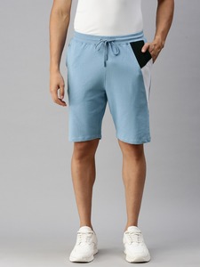 Shorts Bermuda en coton bleu clair pour homme, qualité supérieure 100%, avec taille élastique et poche arrière, style décontracté - Product Image 5