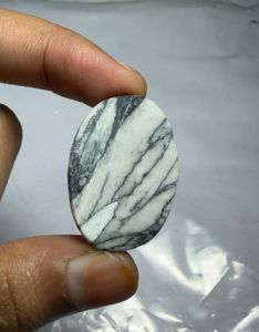 Cabujón de Jaspe Pinolita Natural, Piedra Preciosa de Diseño Suelta, Suministro para Fabricación de Joyería Curativa, Blanco y Negro - Product Image 1