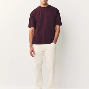 Camiseta de Cuello Redondo Extra Grande para Hombre, 100% Algodón Tejido, Lisa, Informal, con Logotipo Personalizado, Impresión por Serigrafía, OEM, Venta al Por Mayor - Product Image 4