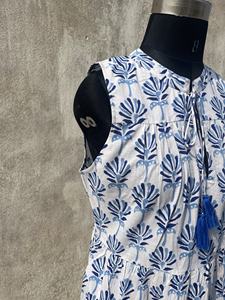 Vestido indio con estampado floral hecho a mano, 100% algodón, túnica larga con borlas, estilo casual, vestido bordado para mujer - Product Image 4