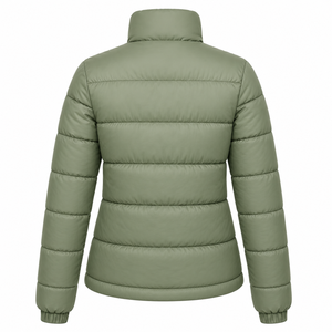 Chaqueta Bomber Acolchada Impermeable de Color Liso para Mujer, Estilo Burbuja, Cuello Alto, Manga Larga, Abrigo de Invierno con Cremallera y Relleno de Poliéster - Product Image 2