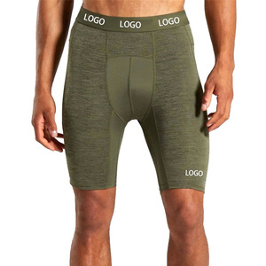 Shorts de fitness pour hommes avec logo personnalisé, respirants, faible MOQ, sur mesure, en spandex et polyester. - Product Image 5