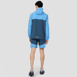 2026 Custom Logo 2 Piece Colorblock Windbreaker Set Lightweight Running Gym Hooded Jacket & Shorts Men Knitted <b>Tracksuit</b> new - Product Image 2