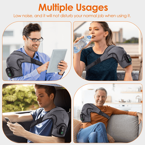 <b>USB</b> Rechargeable Cordless <b>Heated</b> Shoulder Massager 3 <b>Heat</b> Levels & 3 Vibration Modes Neck & Shoulder Pain Relief Brace - Product Image 5