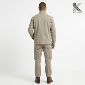 Pantalones Cargo Personalizados OEM para Hombre, 300gsm, Ecológicos, Resistentes a las Arrugas, Tela de Lino y Algodón, Pantalones Casuales, Ropa al Por Mayor - Product Image 3