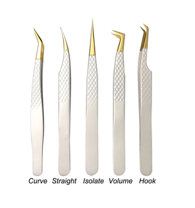 Pinzas para Pestañas de Acero Inoxidable, Juego de Pinzas para Extensión de Pestañas, Coloridas y Elegantes, Kit de 6 Piezas - Product Image 3