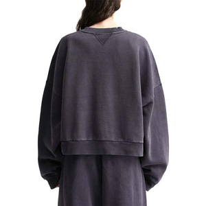 Vêtements de course d'hiver épais 300 GSM, pull à manches longues col rond avec broderie lettre - Product Image 3