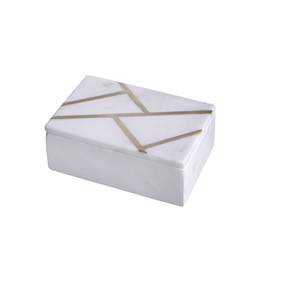 Boîte carrée en marbre élégante, faite à la main, avec bouton en pierre dorée, pour un objet décoratif de luxe pour la maison à prix abordables - Product Image 6