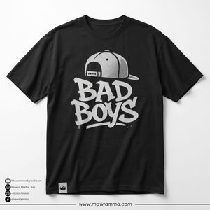 T-shirt da uomo a maniche corte stampata Bad Boys, nera, girocollo, stile streetwear, vestibilità regular, in jersey di cotone, per attività all'aperto - Product Image 3
